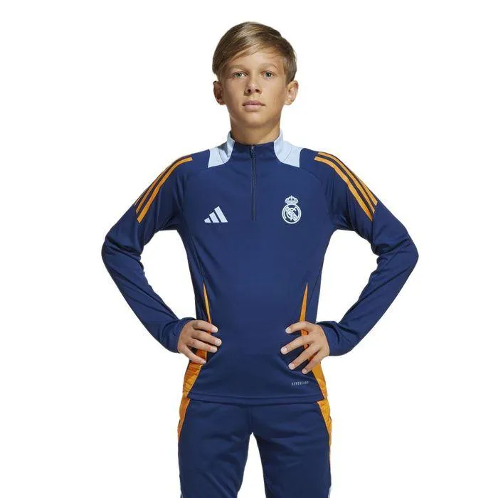 Adidas Real Madrid trainingsshirt junior team navy blue crew orange glow blue