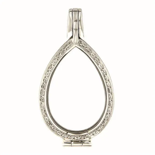 Goccia (25mm) Medaillon "Zirconi" (925/rhod-plated)