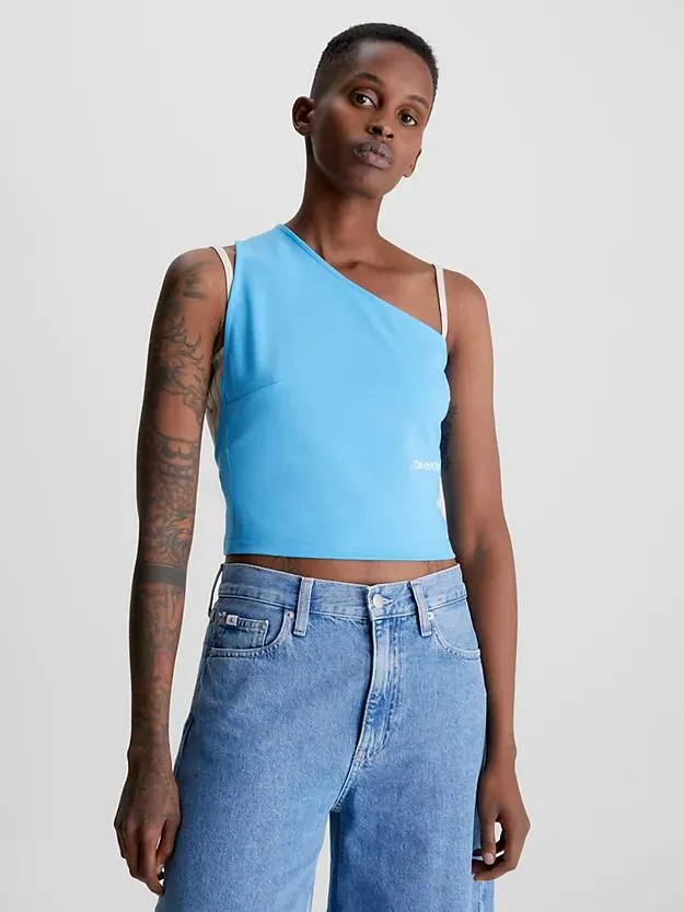 Milano jersey one-shoulder top