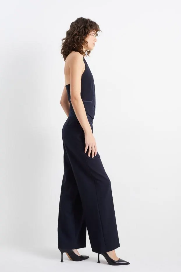 Business trousers - high waist - wide leg