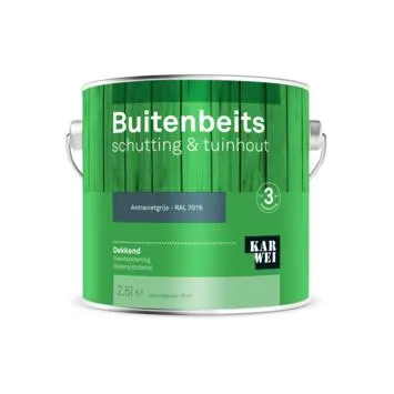 KARWEI buitenbeits schutting & tuinhout dekkend RAL 7016 antracietgrijs 2,5 liter