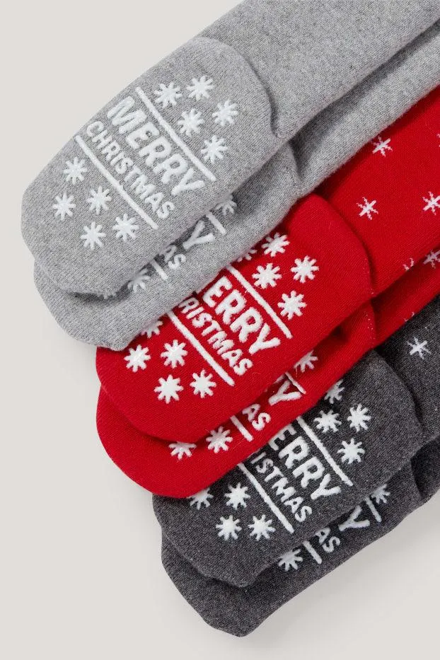 Set van 3 paar - baby-antislipsokken voor kerst
