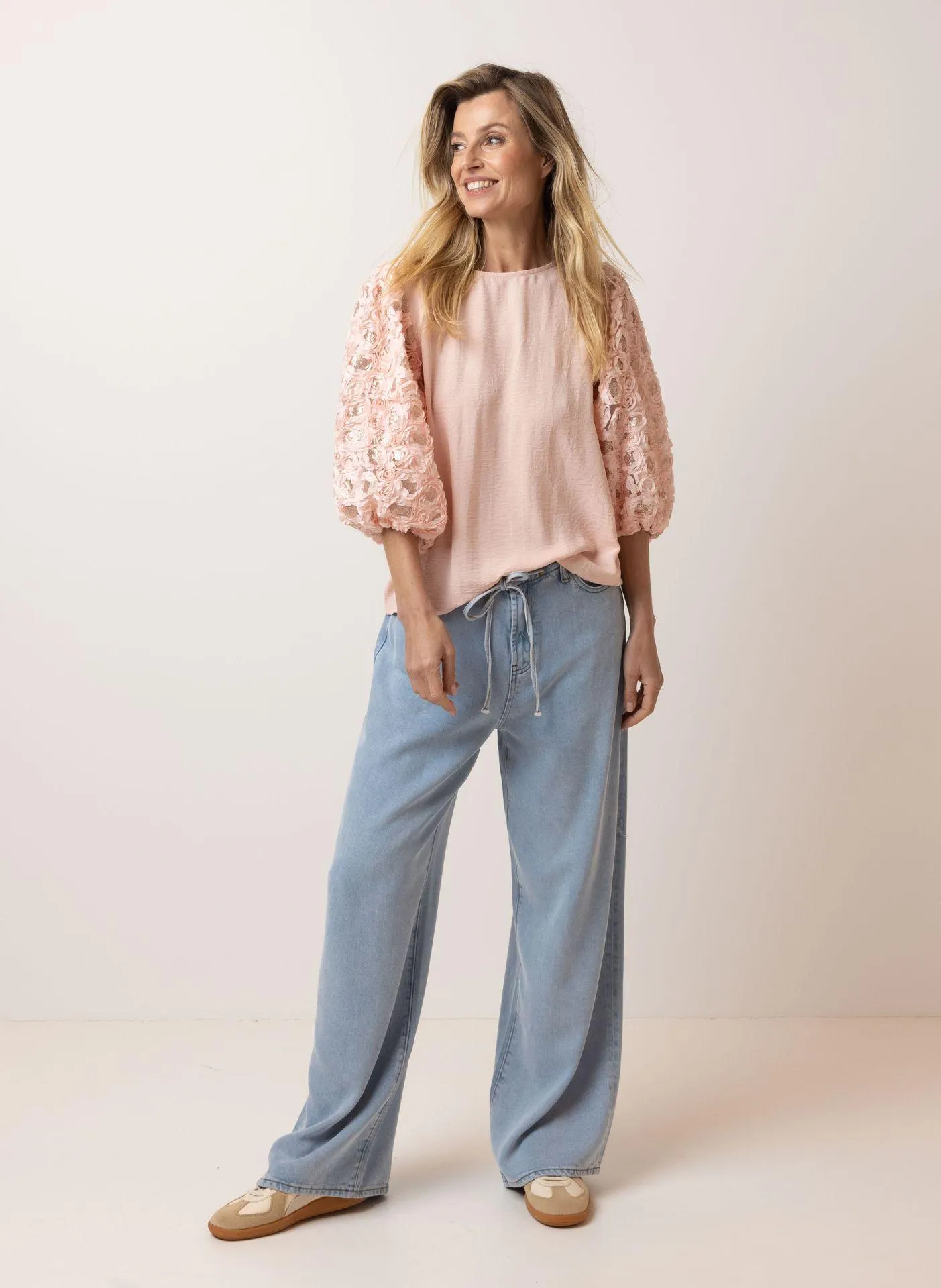 Zachtroze blouse