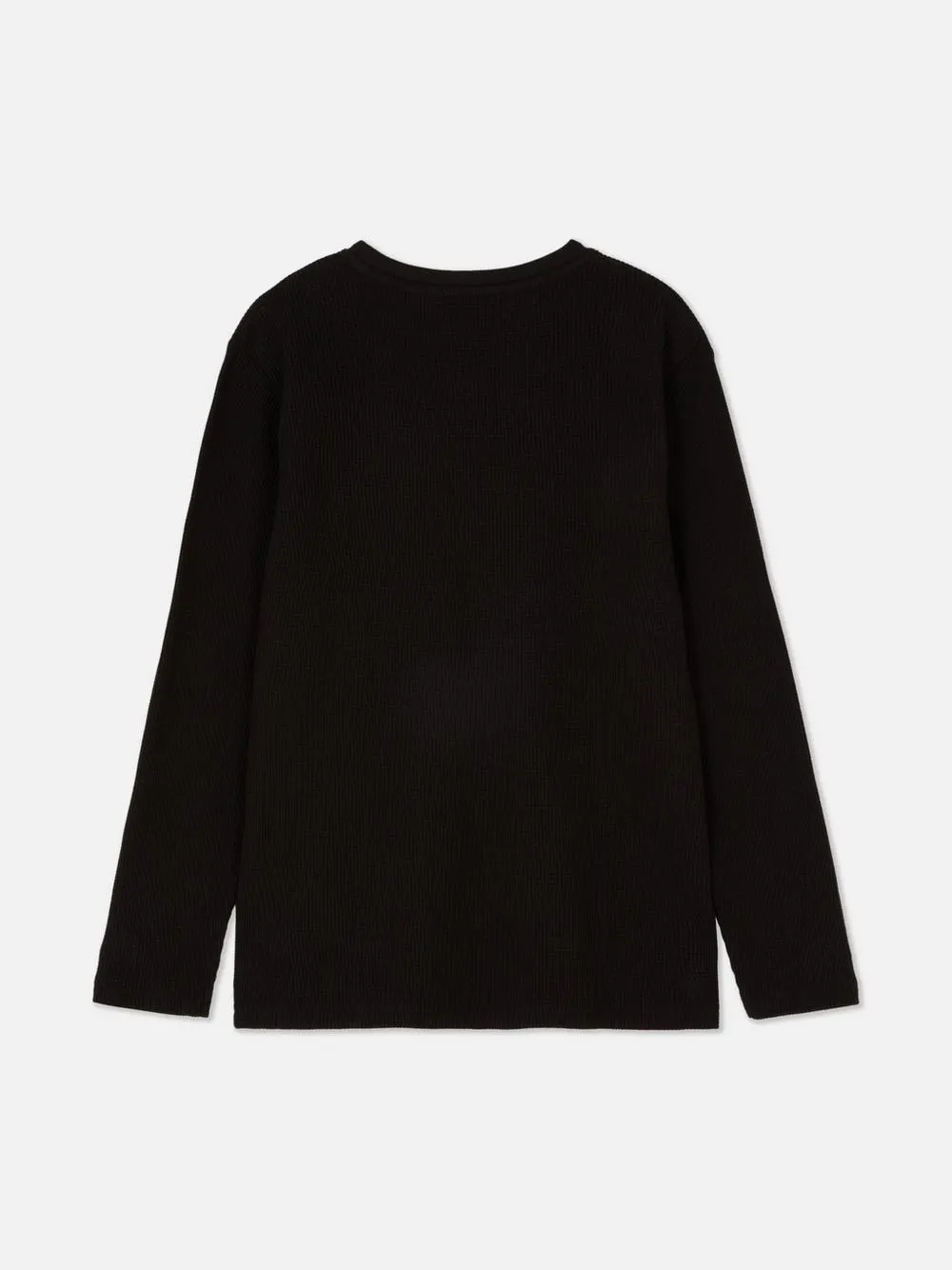 T-shirt met wafelstructuur en lange mouwen