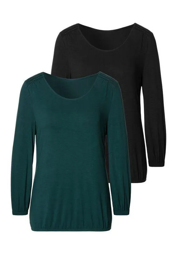 Vivance Shirt met 3/4-mouwen (Set van 2)