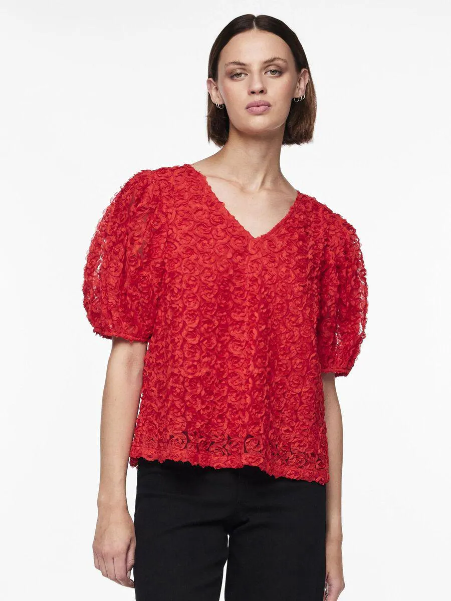 PCNOLIA TOP MET KORTE MOUWEN