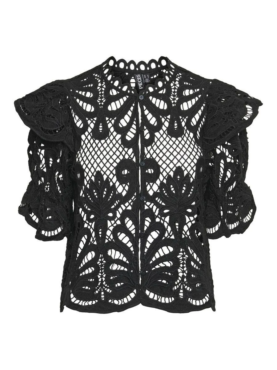 PCLYKKE SHIRT MET KORTE MOUWEN