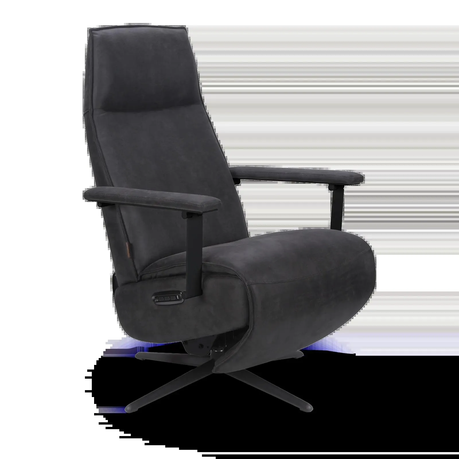 Relaxfauteuil (elektrisch) Villon - Microleder Oxx Antraciet