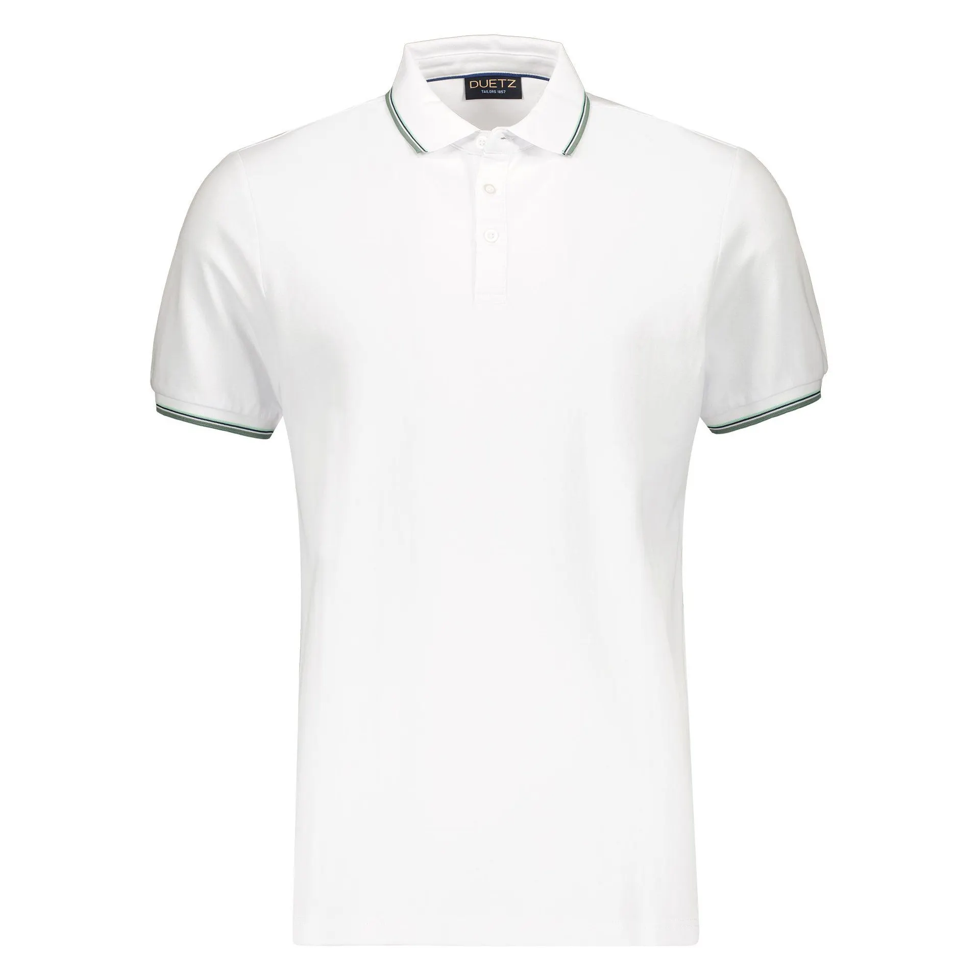 Katoenen Stretch Piqué Contrast Polo Wit