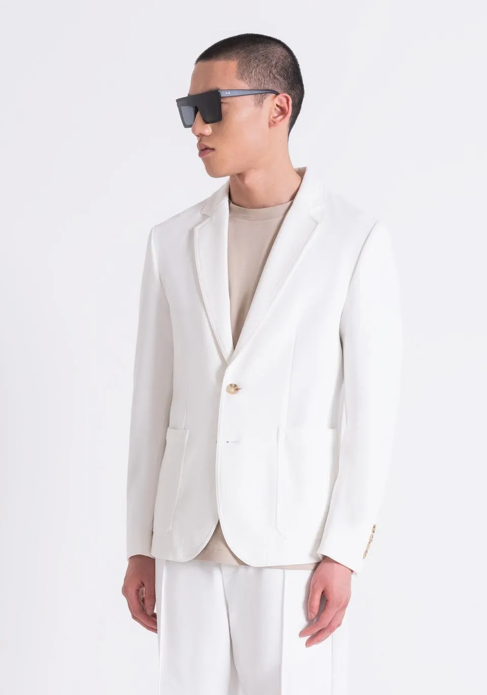 ANOUK" SLIM FIT JACKET IN COTTON BLEND TWILL