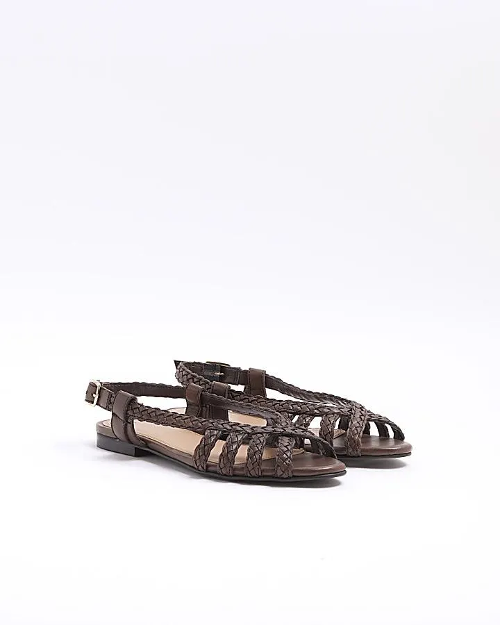 Brown leather ballet pumps