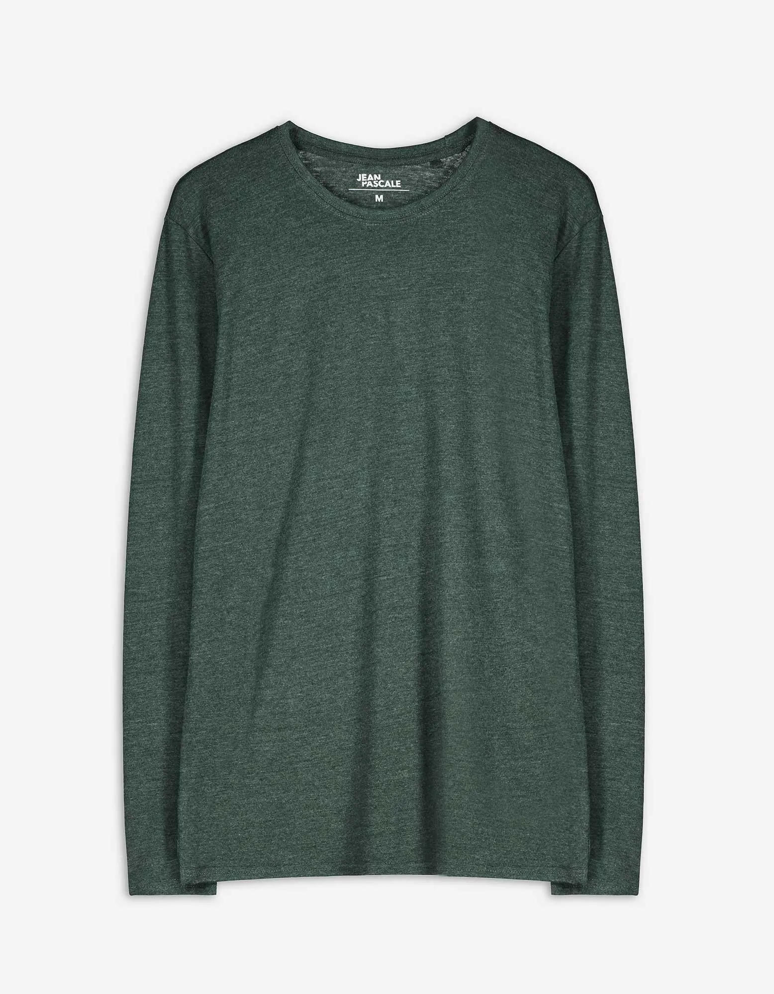 Tričko s dlouhým rukávem - Kulatý výstřih - tmave zelena
