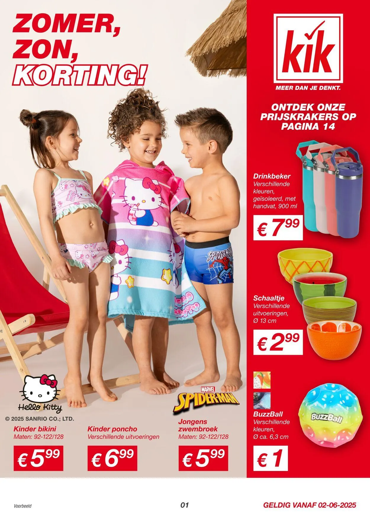 KIK van 2 juni tot 2 september 2025 - Folder pagina 1