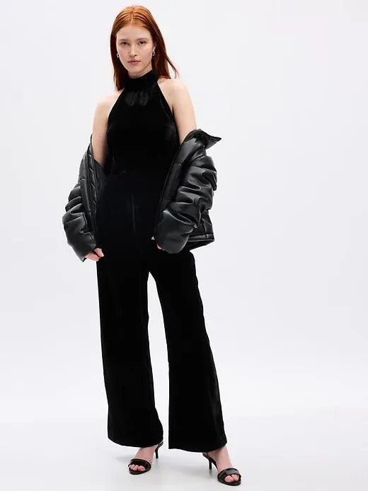 Velvet Halter Jumpsuit