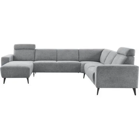 Hoekbank rechts Puento gerecycled polyether HR-zitting grijs