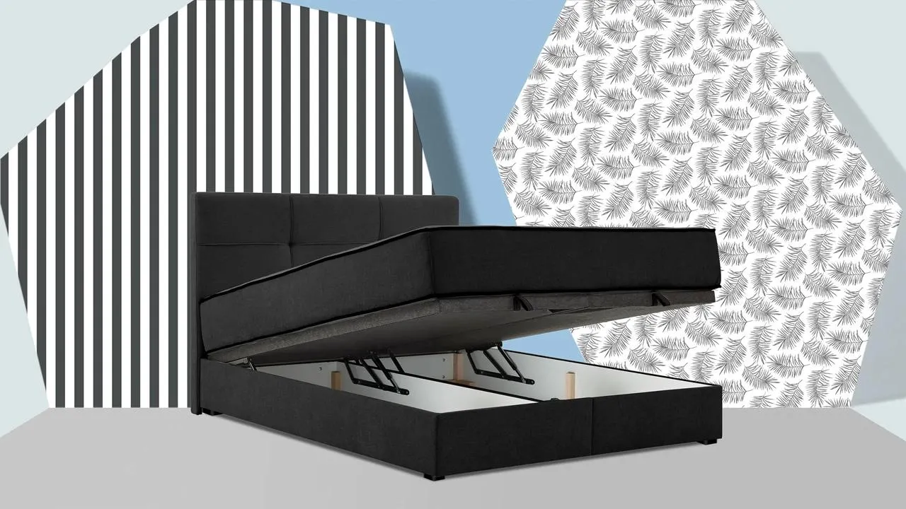 Opbergbed Mani met gestoffeerd matras