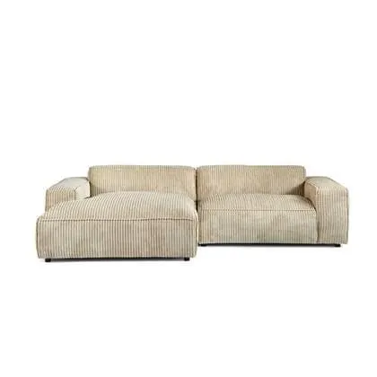 by fonQ Chunky Hoekbank Links - Mink - Rib