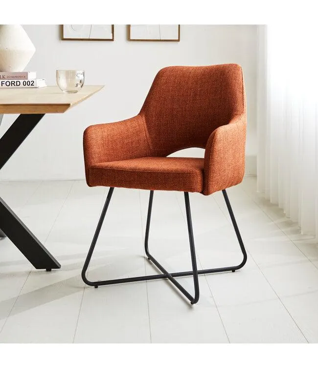 Eetkamerstoel met armleuning Suzy terracotta