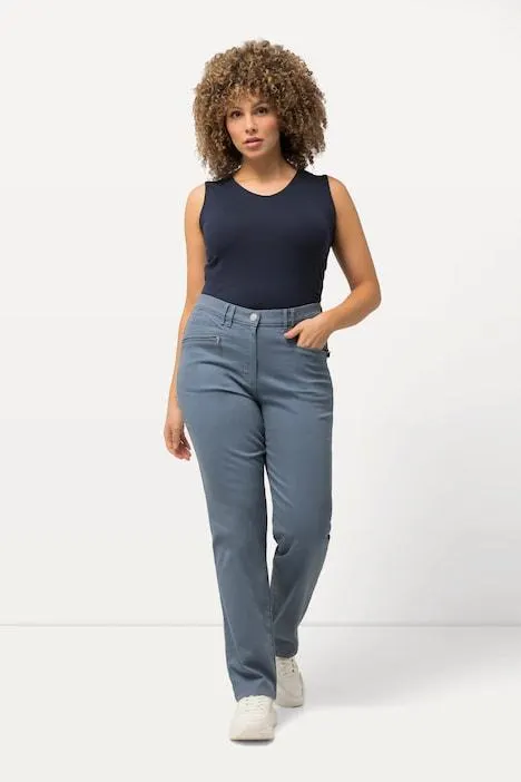 Stretchbroek Mony, taps toelopende pijpen, ritszakken