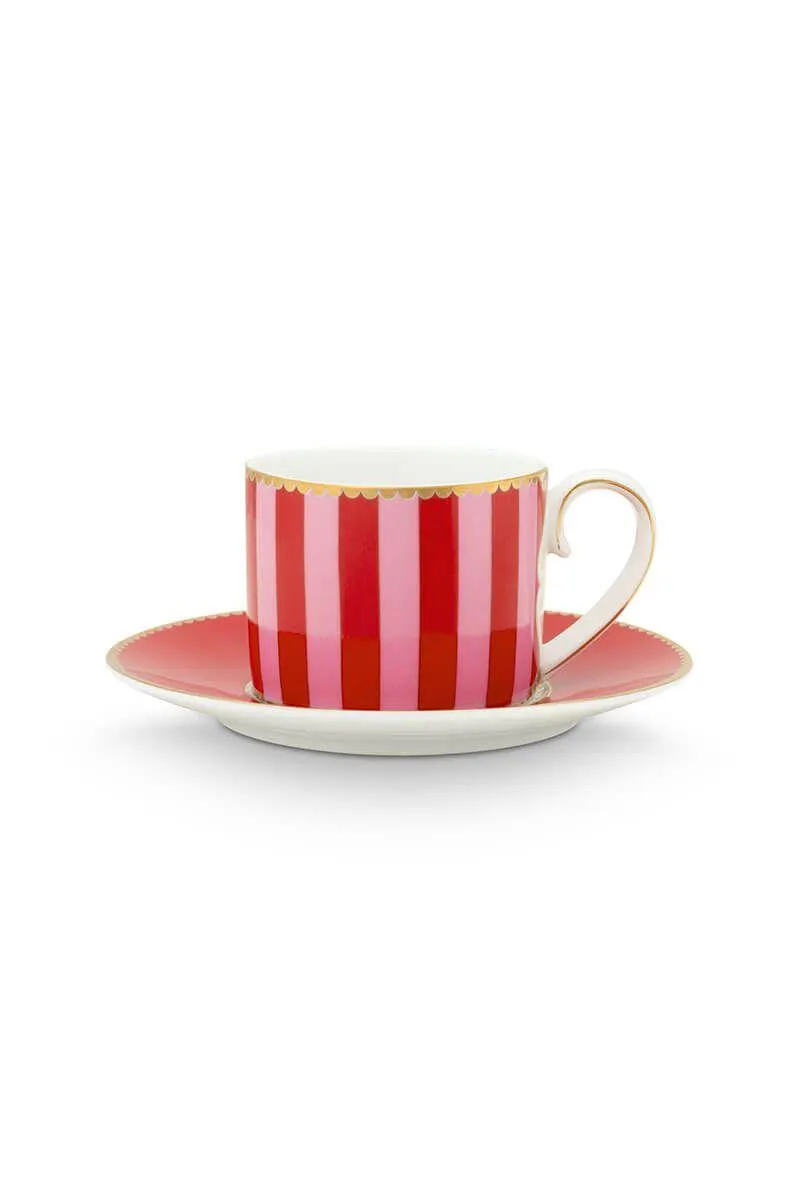 Love Birds Espresso Kop & Schotel Rood/Roze