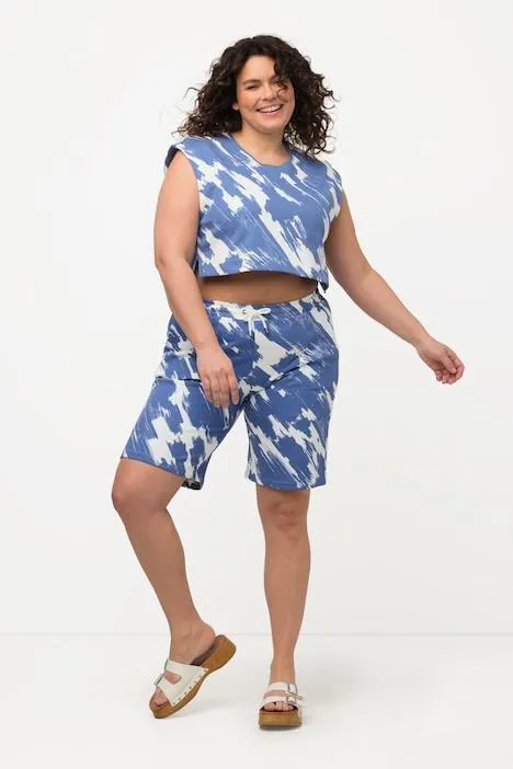 sweatshorts, wijde pijpen, elastische band, biologisch katoen