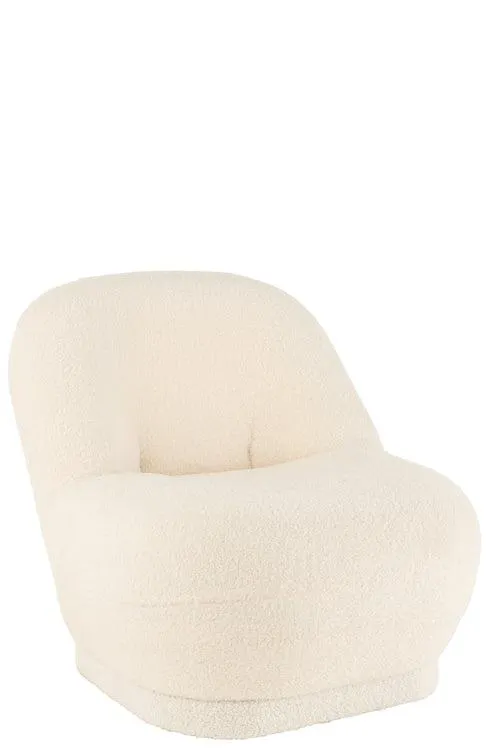 J-Line zetel Teddy Bouclé - velvet - wit
