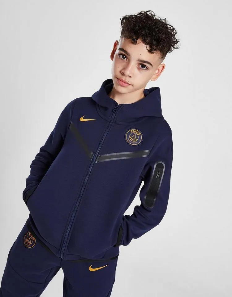 Nike Paris Saint-Germain Tech Fleece Nike hoodie met rits over de hele lengte voor jongens