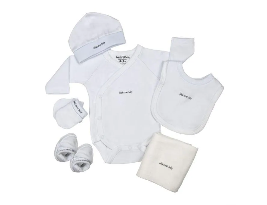 Giftset Petit Villain 6-delig Welcome Baby Wit 0-3mnd