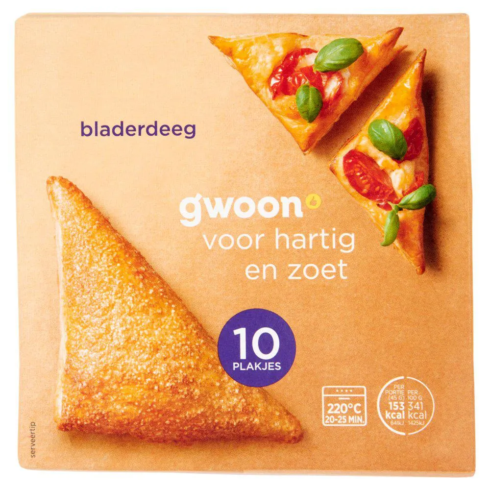 g'woon Bladerdeeg 10 Plakjes 450 g