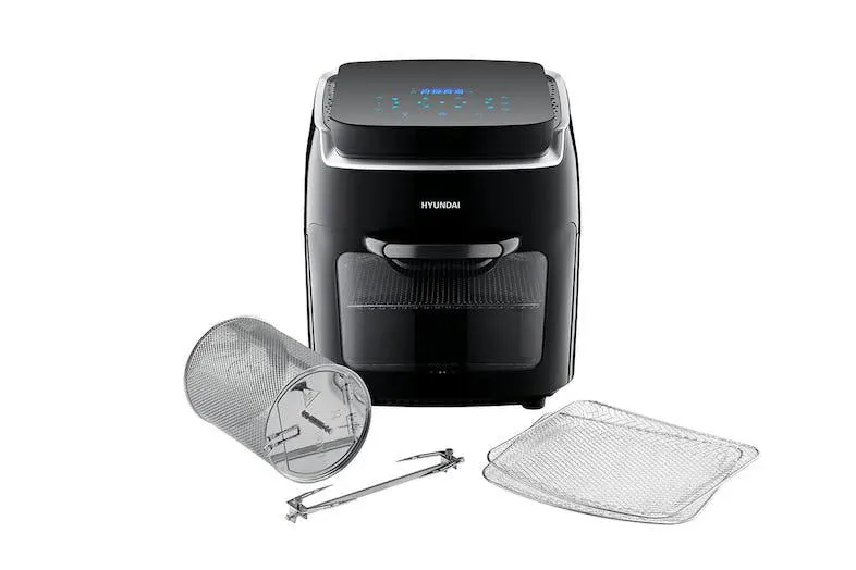 Hyundai Electronics - Airfryer oven / Hete Luchtfriteuse - 12 Liter - Zwart Zilver