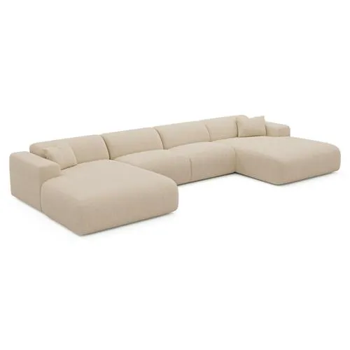Sia Home - Symmetrische banken MYRA - Corduroy - Beige - 366cm
