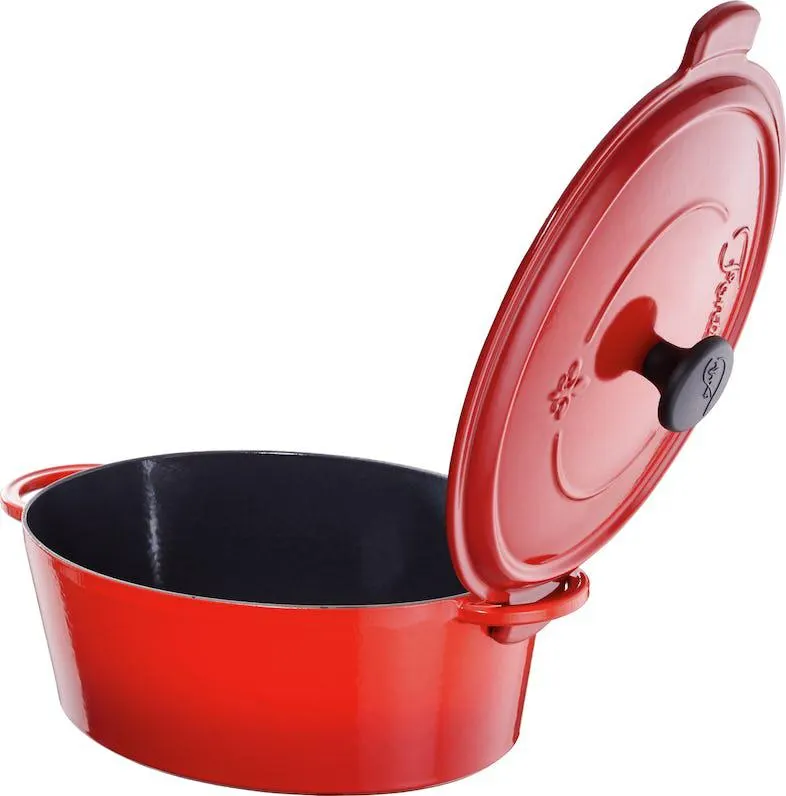 Fontignac Main Libres braadpan - Ovaal - 33 cm - Rood
