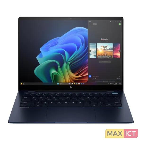 HP EliteBook Ultra G1q AI PC Copilot+ PC Qualcomm Snapdragon X1E-78-100 Laptop 35,6 cm (14") Touchscreen 2.2K 16 GB LPDDR5x-SDRAM 1 TB SSD Wi-Fi 6E (802.11ax) Windows 11 Pro Blauw