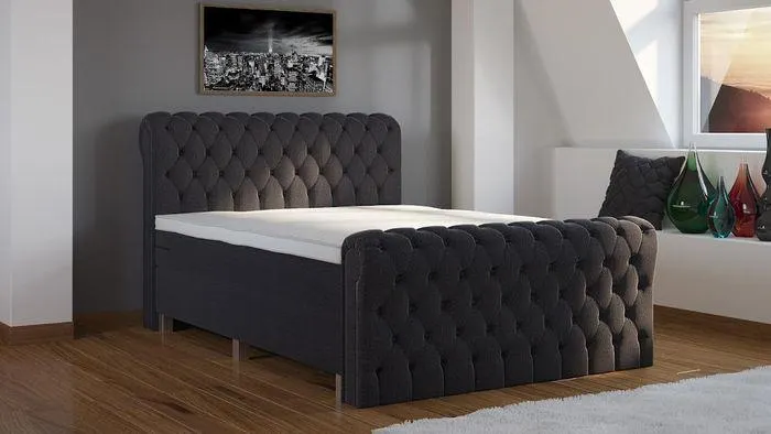 Boxspring Oxford Stof Compleet Inclusief Voetbord