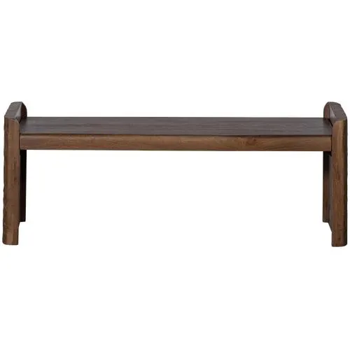 WOOOD bankje met bewerkte poot Prop - Hout - Bruin - 40x120x45