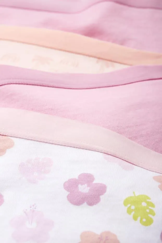 Multipack of 5 - floral and palms - shorts