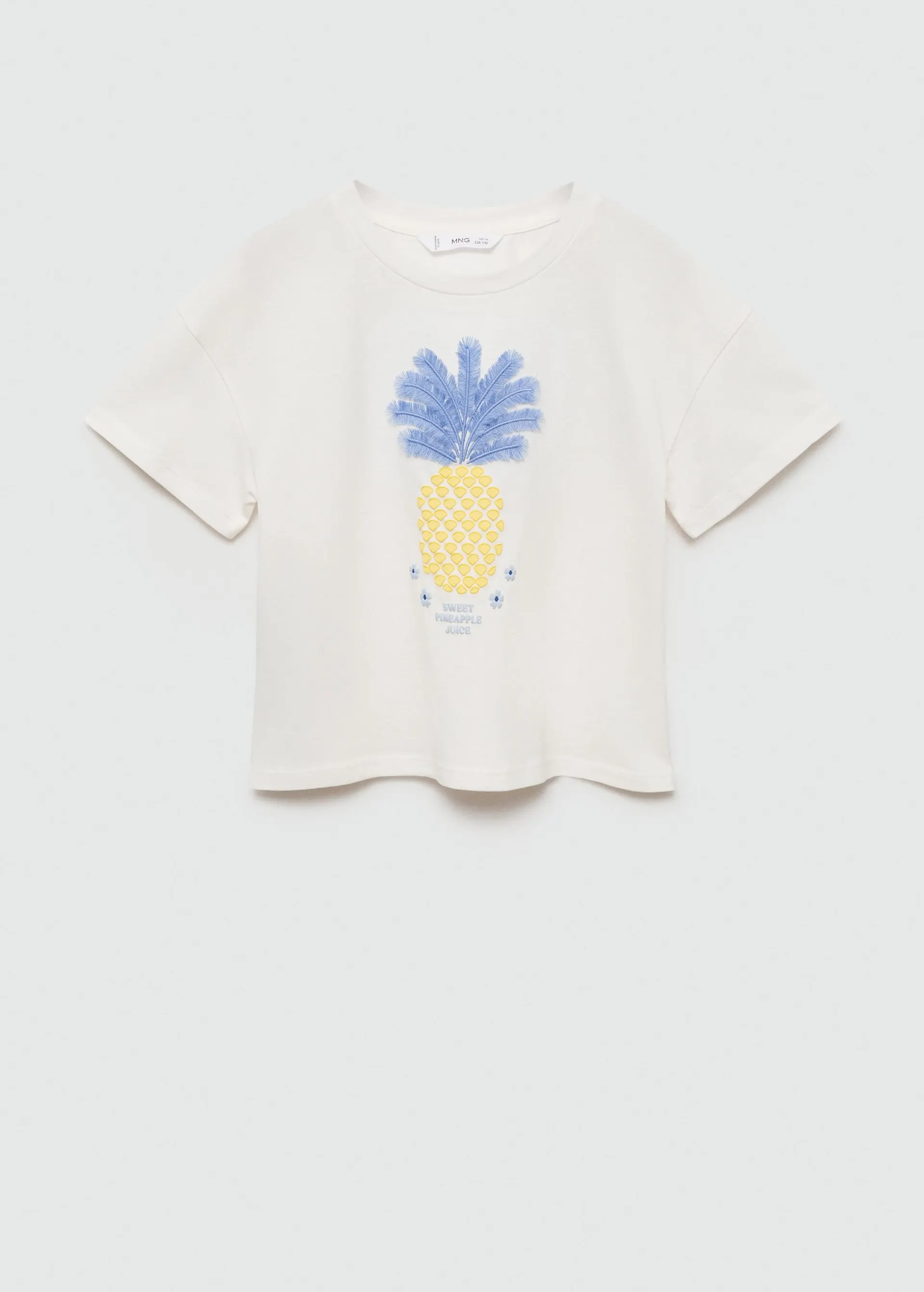 Katoenen T-shirt met ananas in reliëf