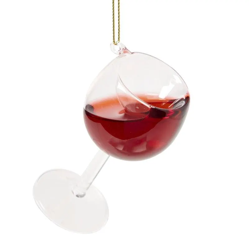 Kersthanger rode wijn - rood - ø4.5x10.5 cm