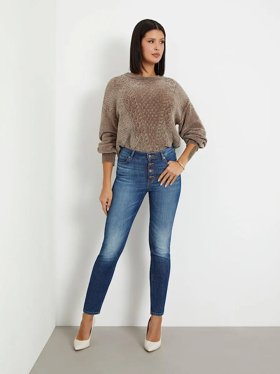 Skinny jeans hoge taille