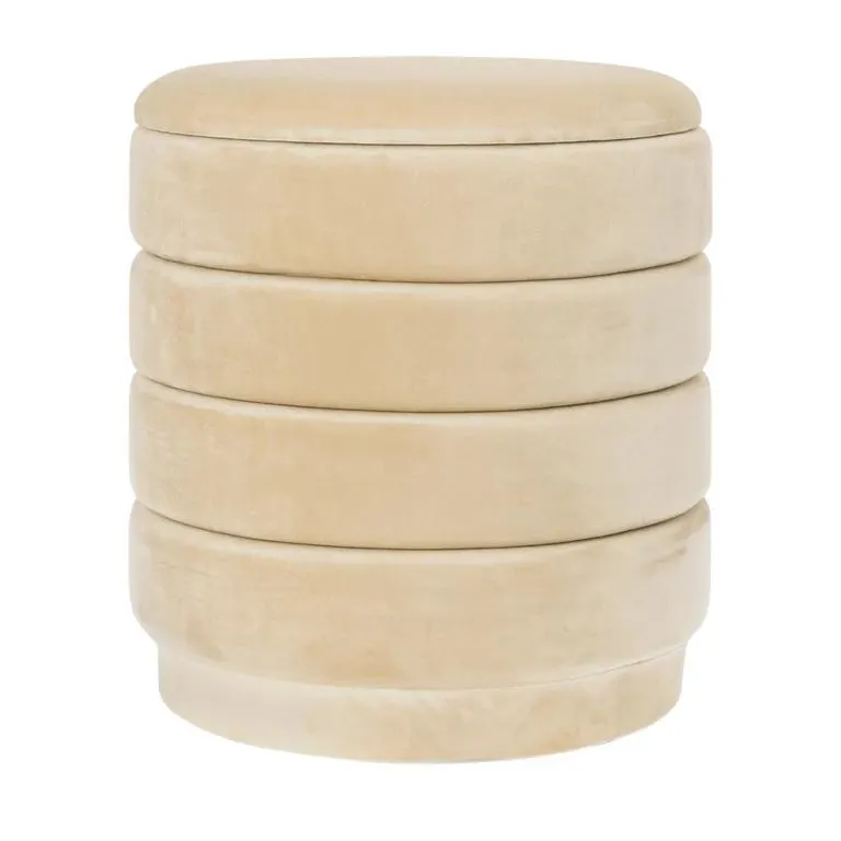 Opberg poef Beau 44cm champagne