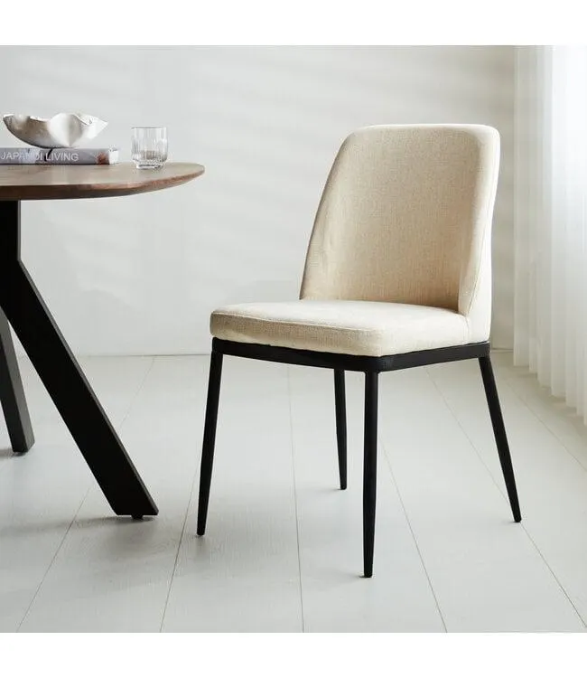 Eetkamerstoel Noli stof crème