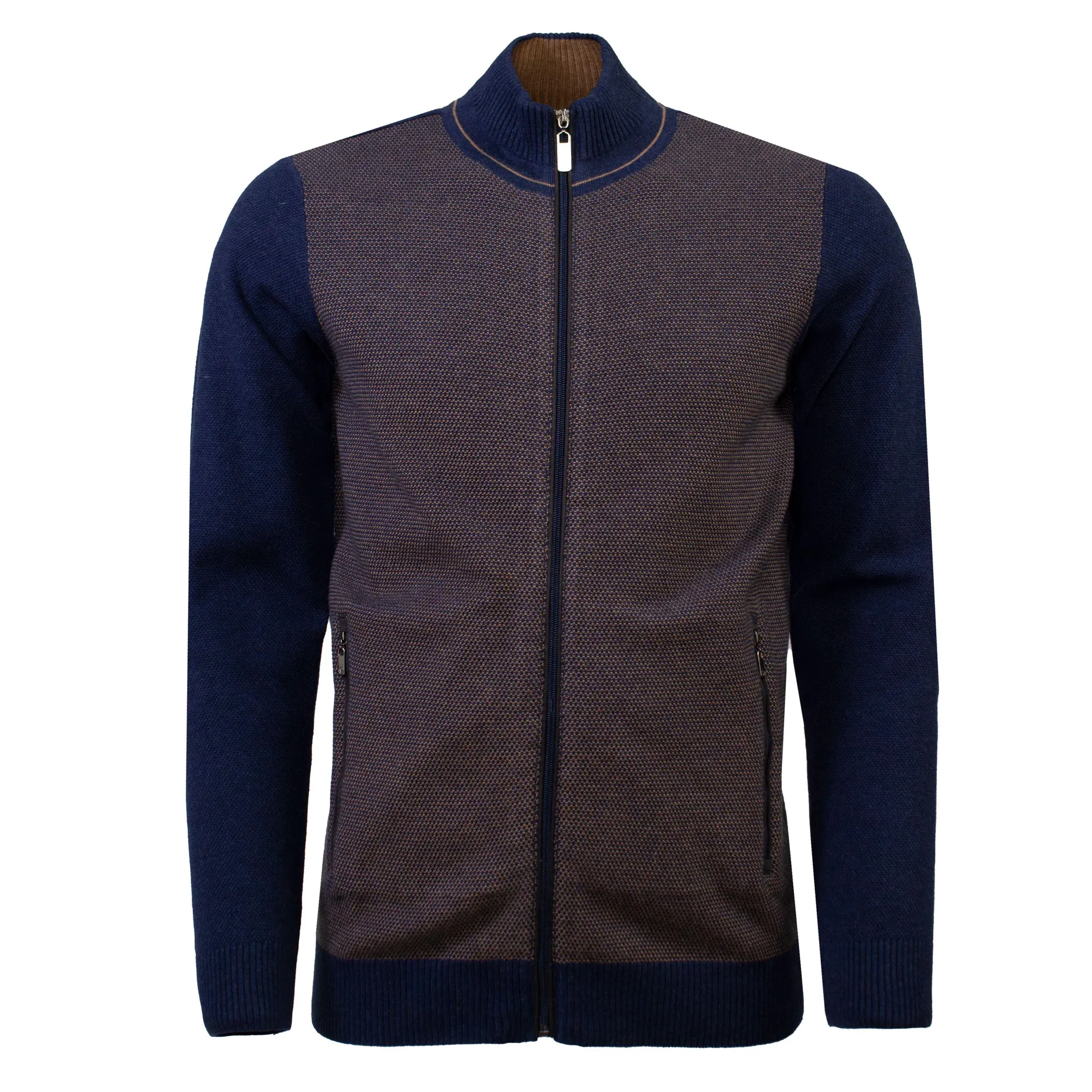 Biologisch Katoen Vest met Rits Donkerblauw
