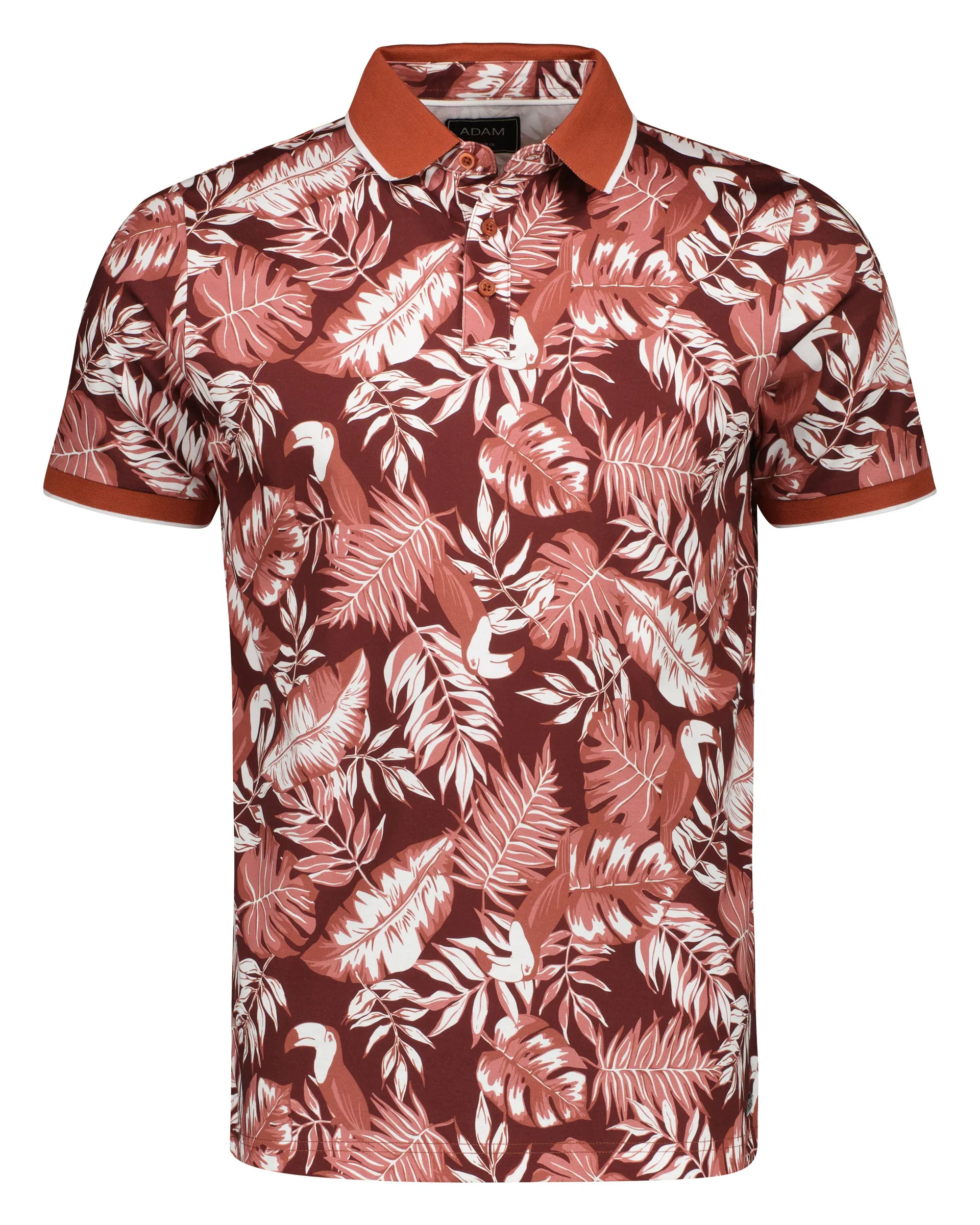 Polo met Bloemprint Terracotta