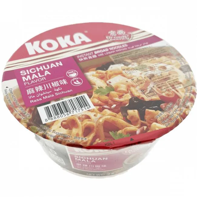 Koka Instant Bowl Brede Noedels Sichuan Mala Smaak 95g