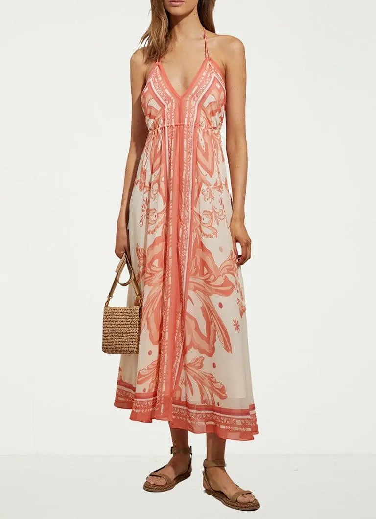 Delilah midi jurk met bloemenprint