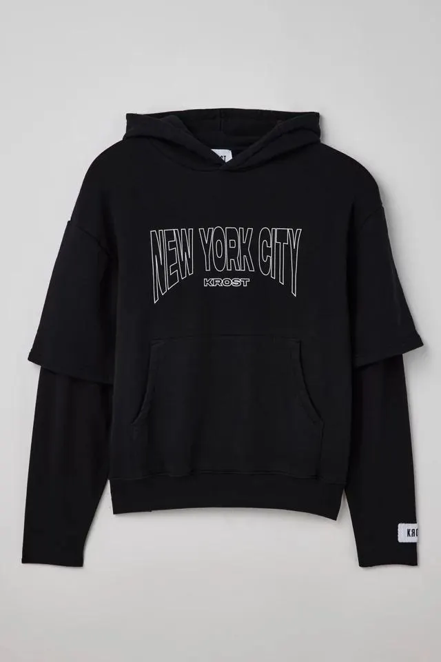 KROST NYC Layered Hoodie Sweatshirt