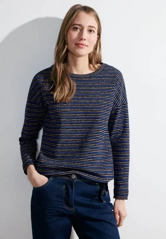 Doubleface shirt met strepen