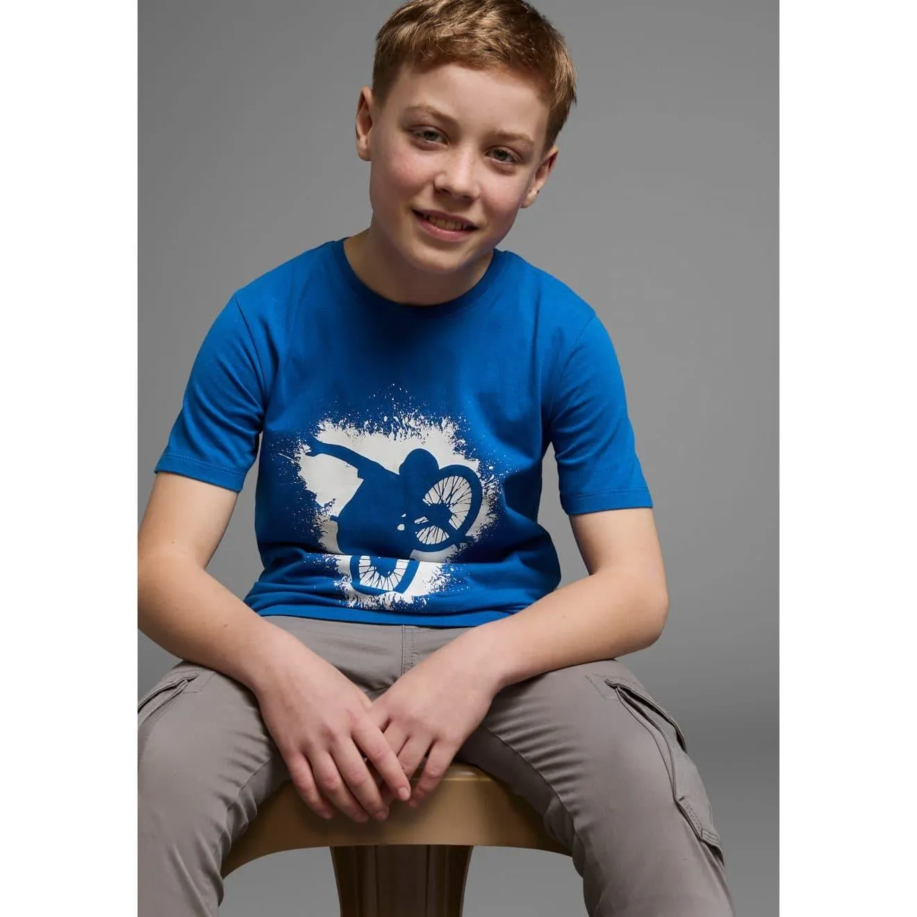 KIDSWORLD T-shirt Met casual print: BIKER Korte mouwen, bedrukt, ronde hals, van katoen