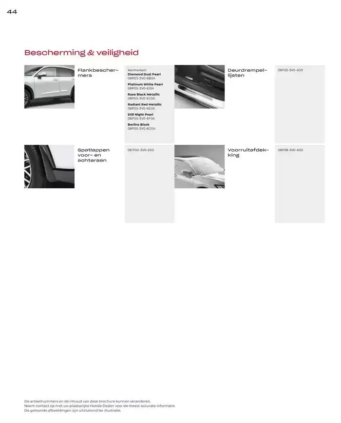 ZR-V Accessories van 19 november tot 30 juni 2025 - Folder pagina 44