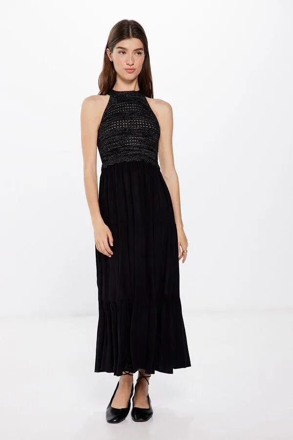 Vestido Midi Combinado